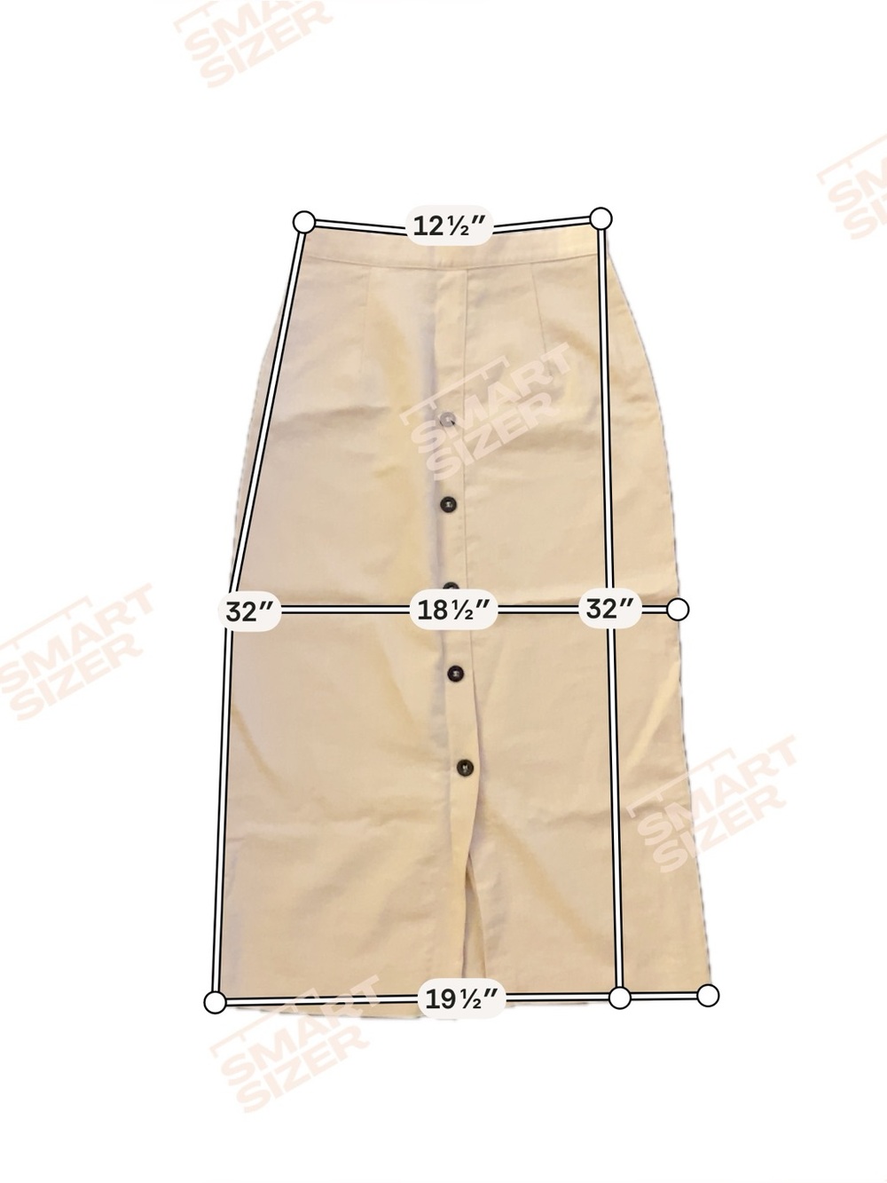 Dazy Cream Linen Blend Button Front Midi Skirt Neutral Minimalist - Picture 6 of 6